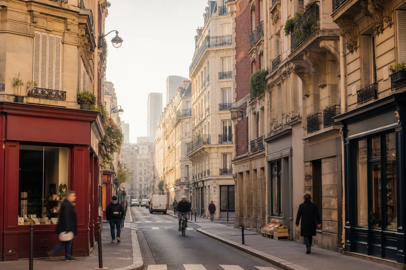 Vue de quartier parisien autour de la rue de Tolbiac
